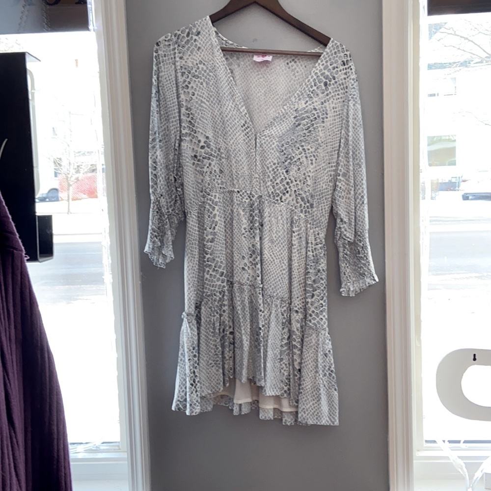 Snake print mini dress